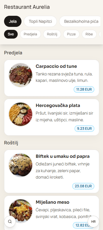 Tema digitalnog menija — Editorial