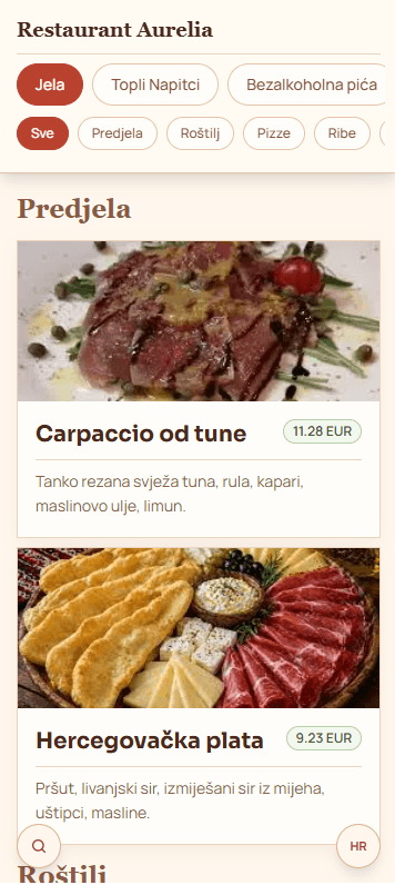 Tema digitalnog menija — Bistro